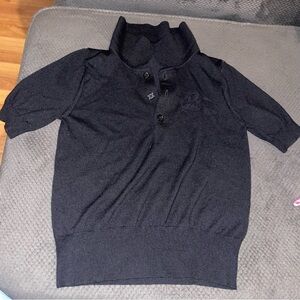 Burberry Black Knit Polo